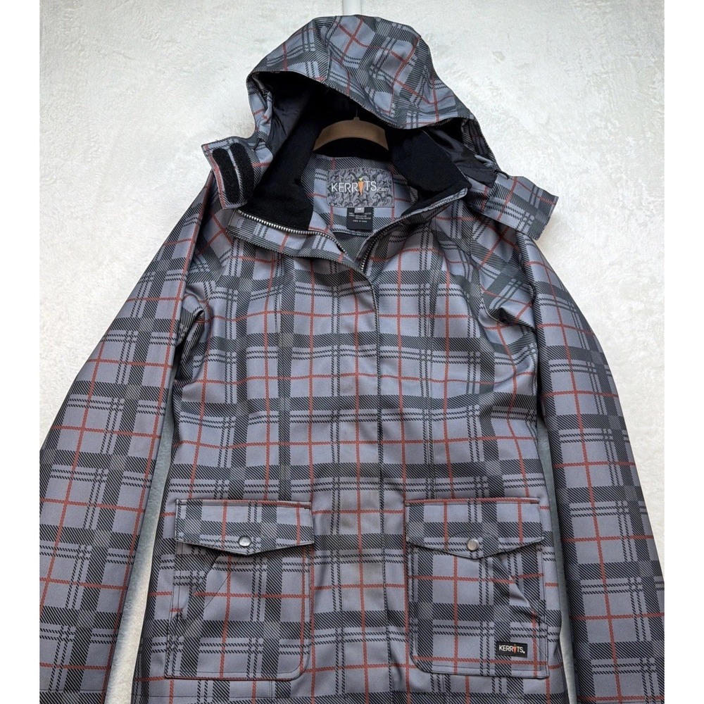 Kerrits Womens Riding Jacket Medium Hooded Plaid Equestrian Outdoor‎ Coat